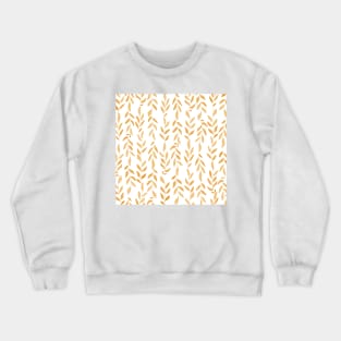 Yellow Minimal Leaves Pattern Crewneck Sweatshirt